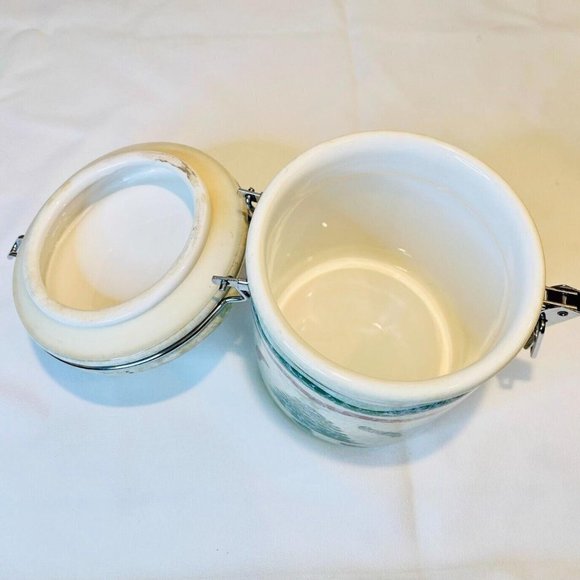 VTG Christmas Tree Canister Hinged Hausen Ware Locking Lid Ceramic Cookie Jar - Picture 5 of 6